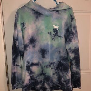 Victoria’s Secret Pink Blue Tie Dye Hoodie